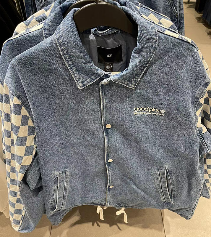 hm国内专柜正品代购男装2022款时尚纯棉牛仔夹克