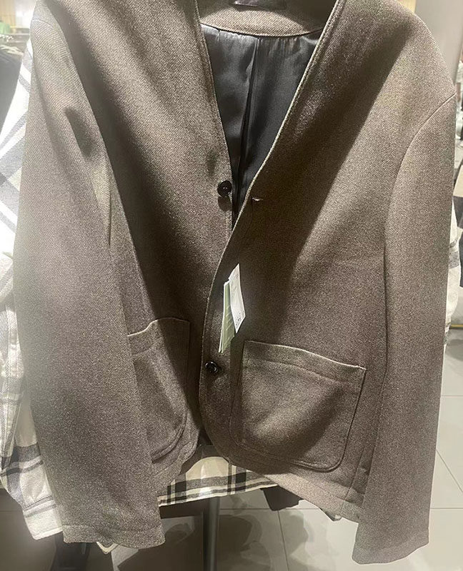 hm国内专柜正品代购男装2022款时尚修身毛呢夹克