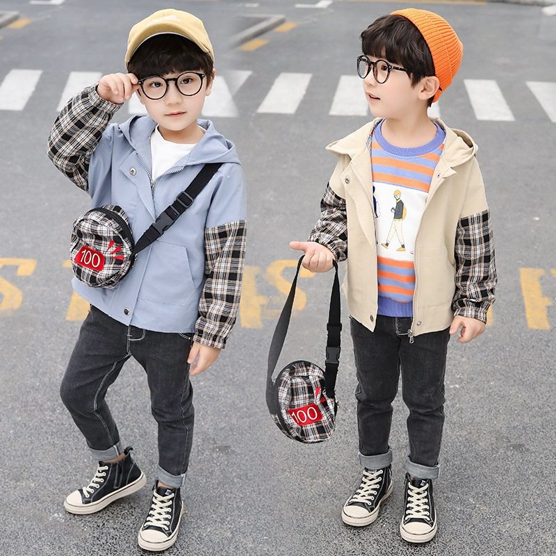 包邮 春季潮男童装3时尚风衣4男孩子5连帽休闲外套6儿童2到7岁小孩