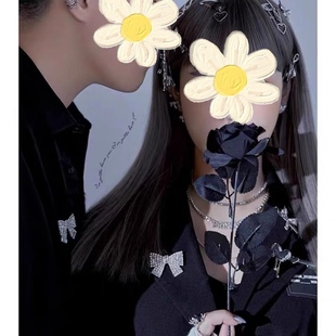 仿真黑色玫瑰花单支假花朵花束影楼摄影外景婚纱拍照道具玫瑰花