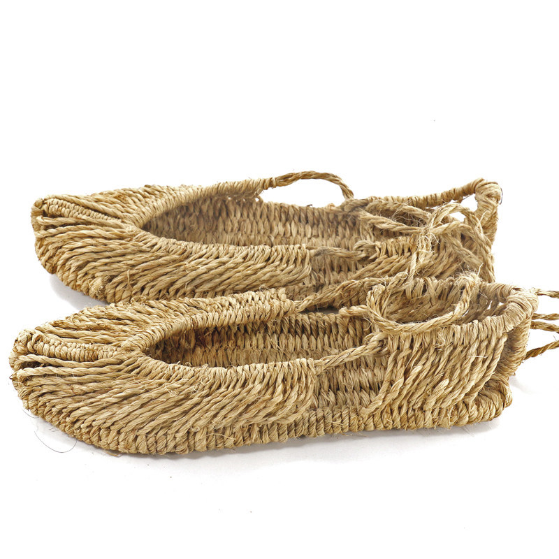 湘西纯手工草编麻绳男夏季懒人休闲复古红军民族表演全麻凉拖草鞋