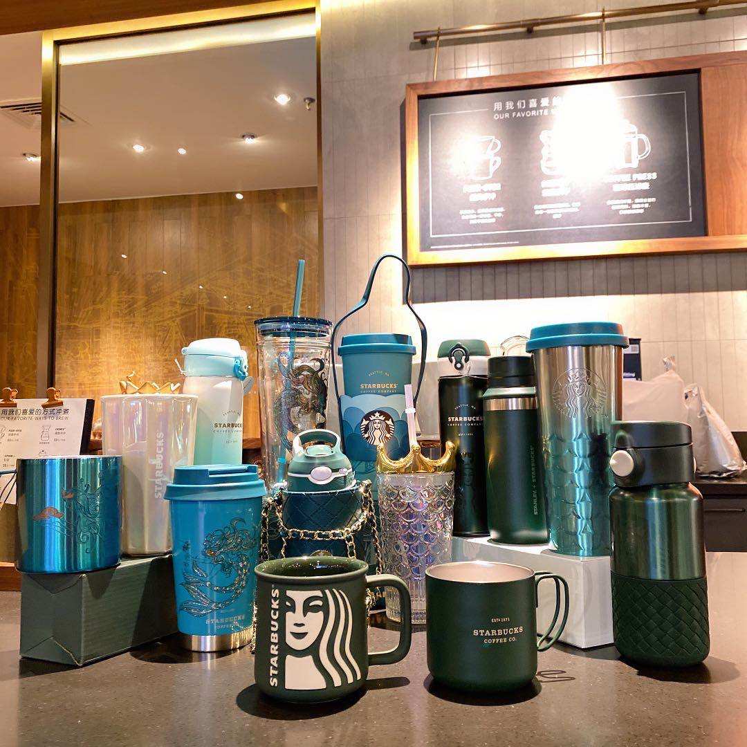 星巴克鱼鳞马克杯_星巴克杯子2020新品周年美人鱼女神马克杯保温皇冠