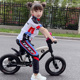 新款夏季平衡车运动套装速干儿童骑行服短袖自行车赛车表演轮滑服