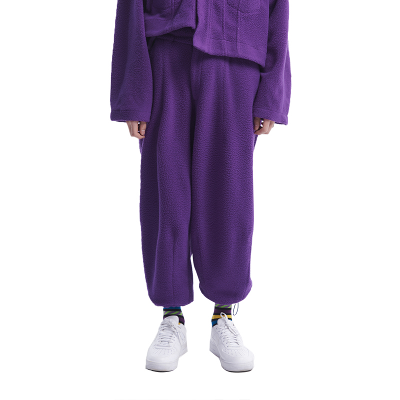gushpsychic Purple Lambskin Pants Sherpa Elastic waist Easy Casual pants trousersin the Men's clothing, Casual pants category - from Buy2taobao.com to provide professional Taobao agent buy service