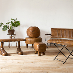 印度进口美式乡村风格时尚设计师样板房创意真皮沙发茶几椅子摆件
