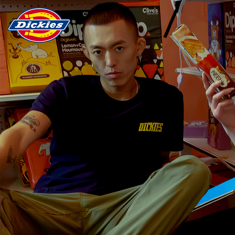 Dickies夏季新款潮流字母印花短袖T恤 男士休闲圆领TEE DK006097