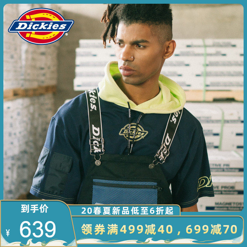 Dickies前胸网布口袋 字母织带男式秋季新品工装背带裤 DK006891