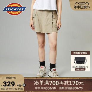 Dickies24春夏新品 宽松多口袋工装山系短裤裙裤 松紧后腰