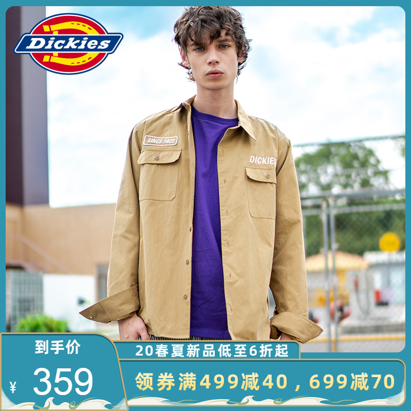 Dickies早春新品绣花徽章工装挺括衬衫 衬衫男长袖DK007319