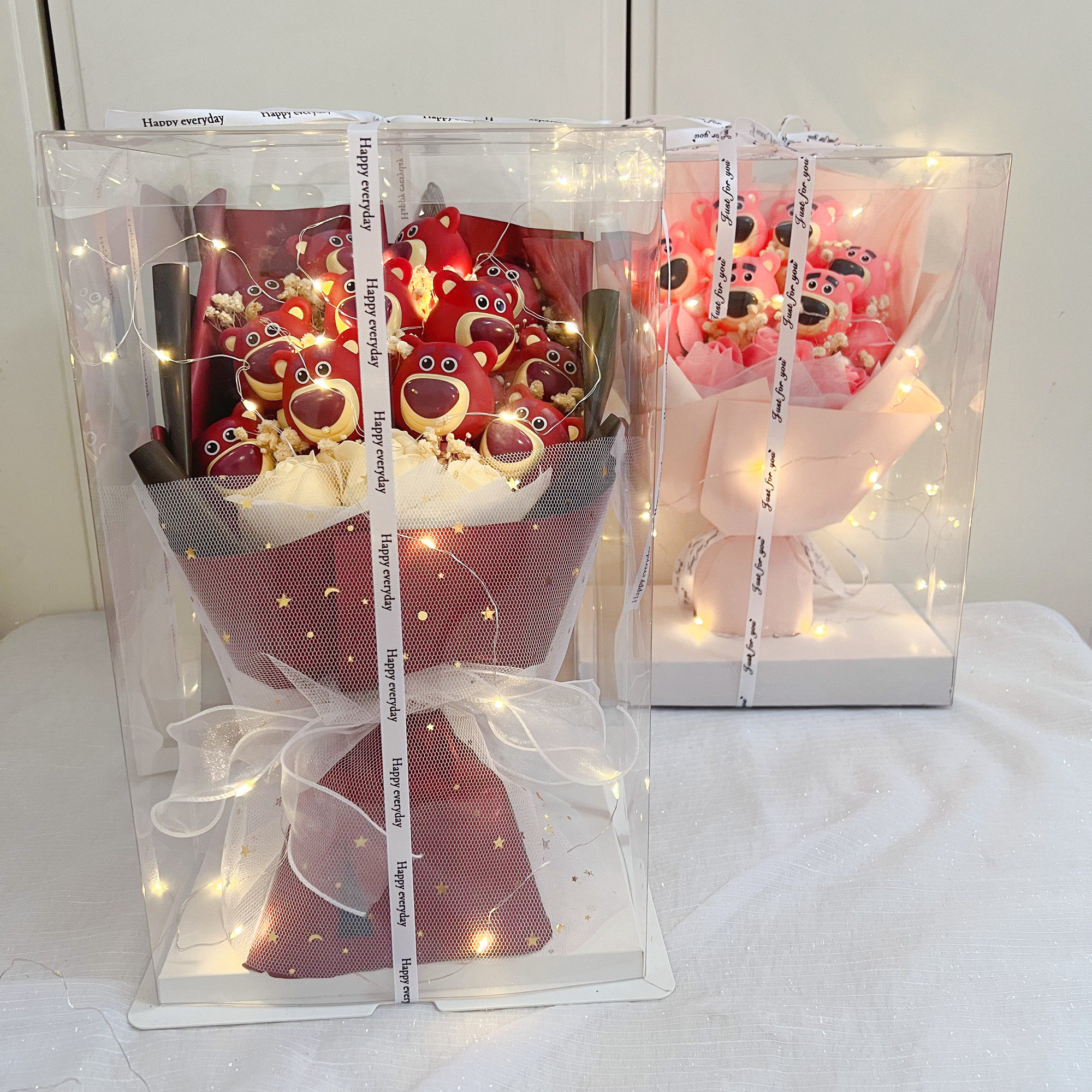 草莓熊玩偶花束生日礼物女送女生男女朋友闺蜜创意惊喜圣诞节礼物