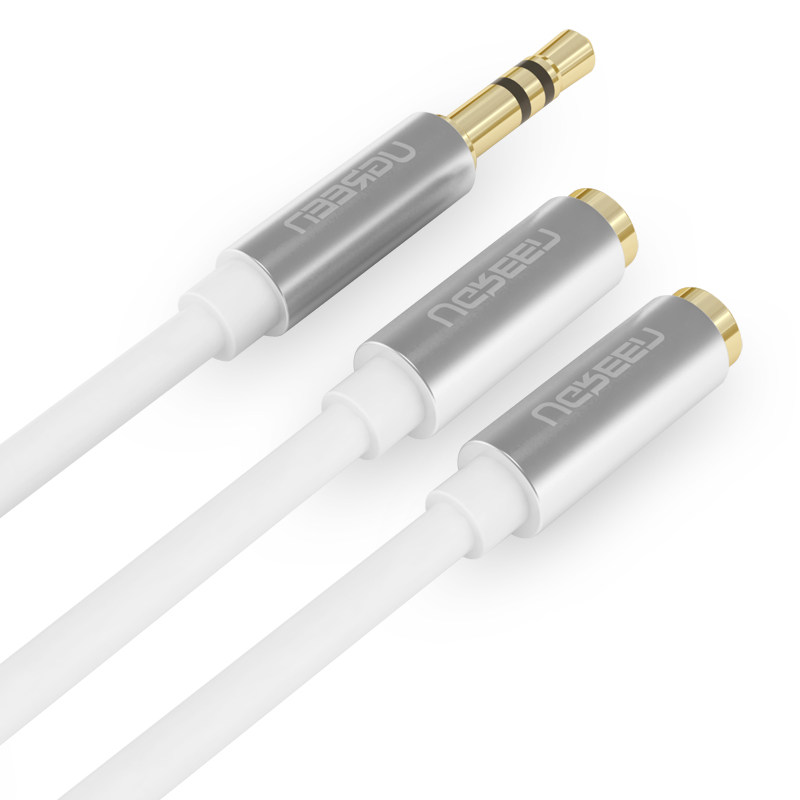 绿联 AV123耳机一分二音频线情侣 3.5一分二音频延长线1分2耳机线