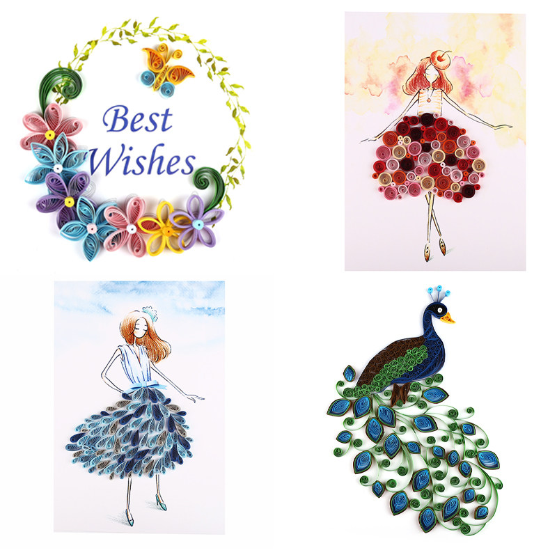 特价包邮衍纸工具套装_a4衍纸线稿图材料包底稿底板衍纸套装工具套装