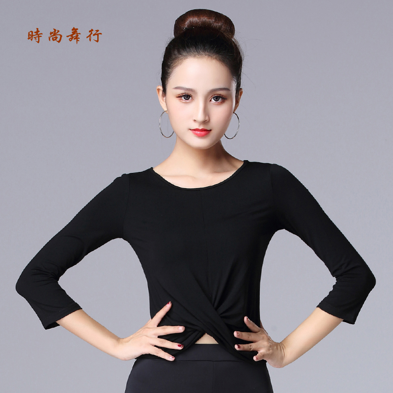 新款拉丁舞上衣女成人莫代尔秋冬七分中长袖舞蹈练功服摩登舞上装在类目 运动/瑜伽/健身/球迷用品, 舞蹈/健美操/体操, 拉丁舞, 拉丁舞上装中 - 来自Buy2taobao.com提供专业的淘宝代购服务