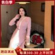 GLEC高端胖mm大码女装2024春秋新款时尚优雅设计感简约撞色连衣裙