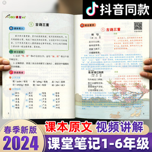 2024课堂笔记一二三四五六年级上下册语文数学英语人教版全套小学同步课本随堂笔记本七彩状元大讲教材全解读黄冈学霸预习书博小优