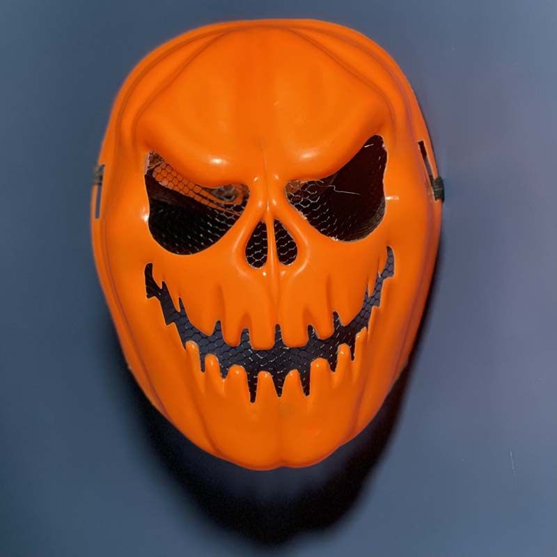 万圣节狂欢节南瓜恐怖全脸面具南瓜头化装舞会鬼搞笑假面道具塑料