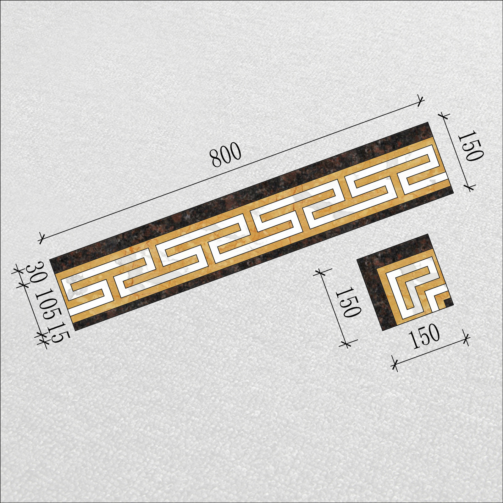 定制天然大理石材花岗岩瓷砖客餐厅过道中式万字框波导线走边地线