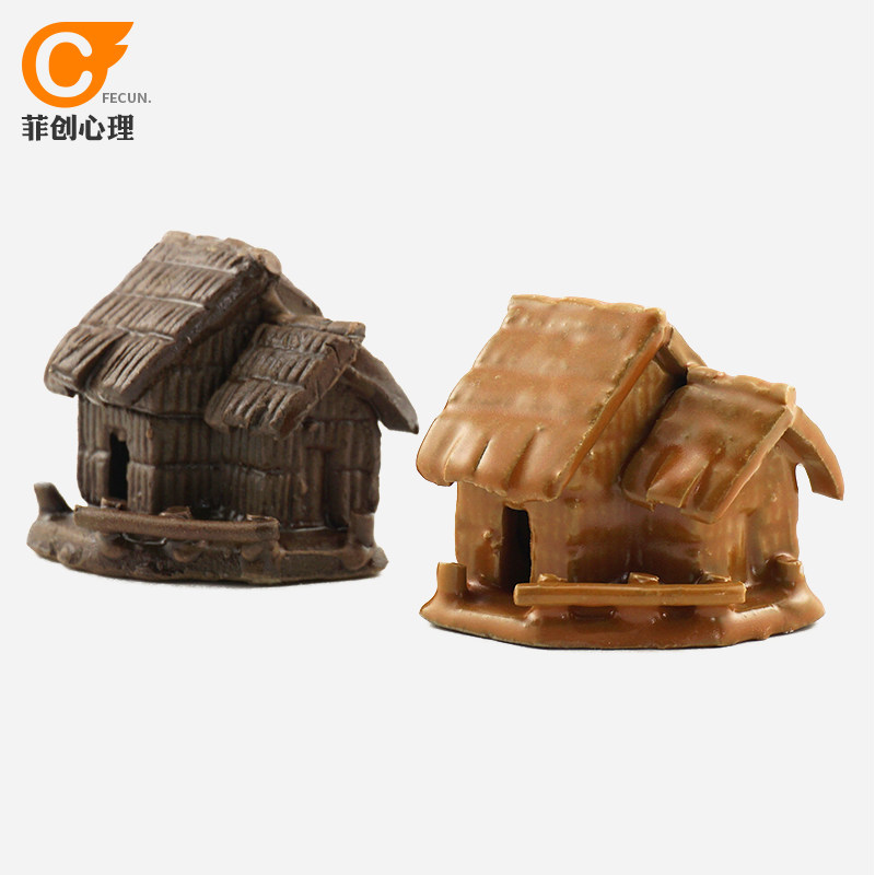 菲创心理箱庭沙盘沙游游戏儿童新品玩具饰品沙具建筑类模型茅草屋