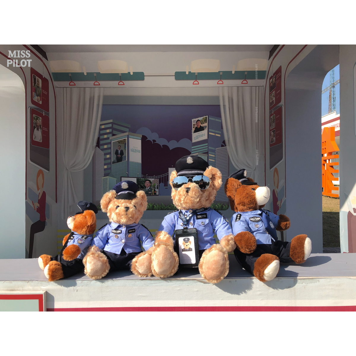 警察熊POLICE定制警号交警骑警空警民警小熊公仔熊礼物毛绒玩具