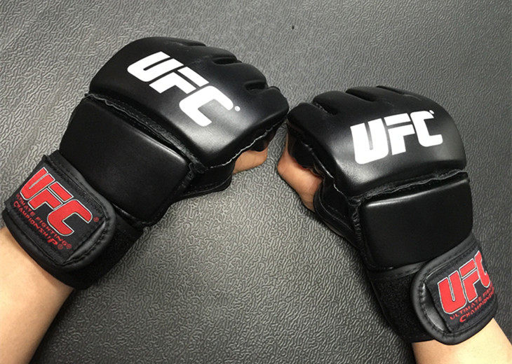 ufc分指拳击手套露半指成人打沙袋
