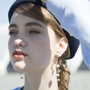 creema minne日本代购 杂志推荐925银花银色枝桠耳钉耳夹