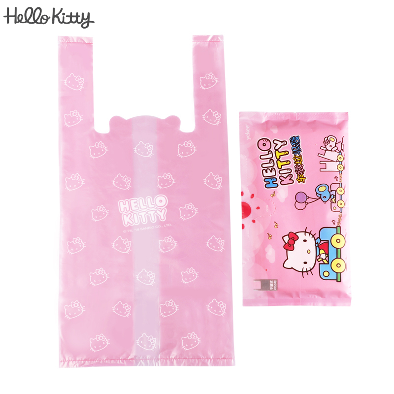 HelloKitty正品可爱加厚车载垃圾袋彩色背心式一次性桌面塑料袋小