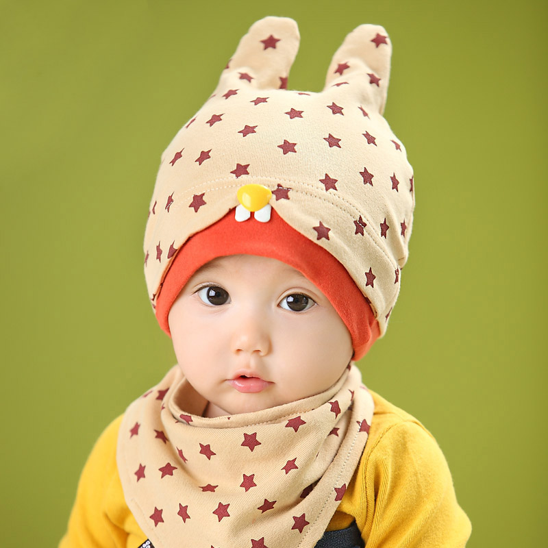 秋冬季套头帽子男童婴儿纯棉宝宝可爱保暖儿童