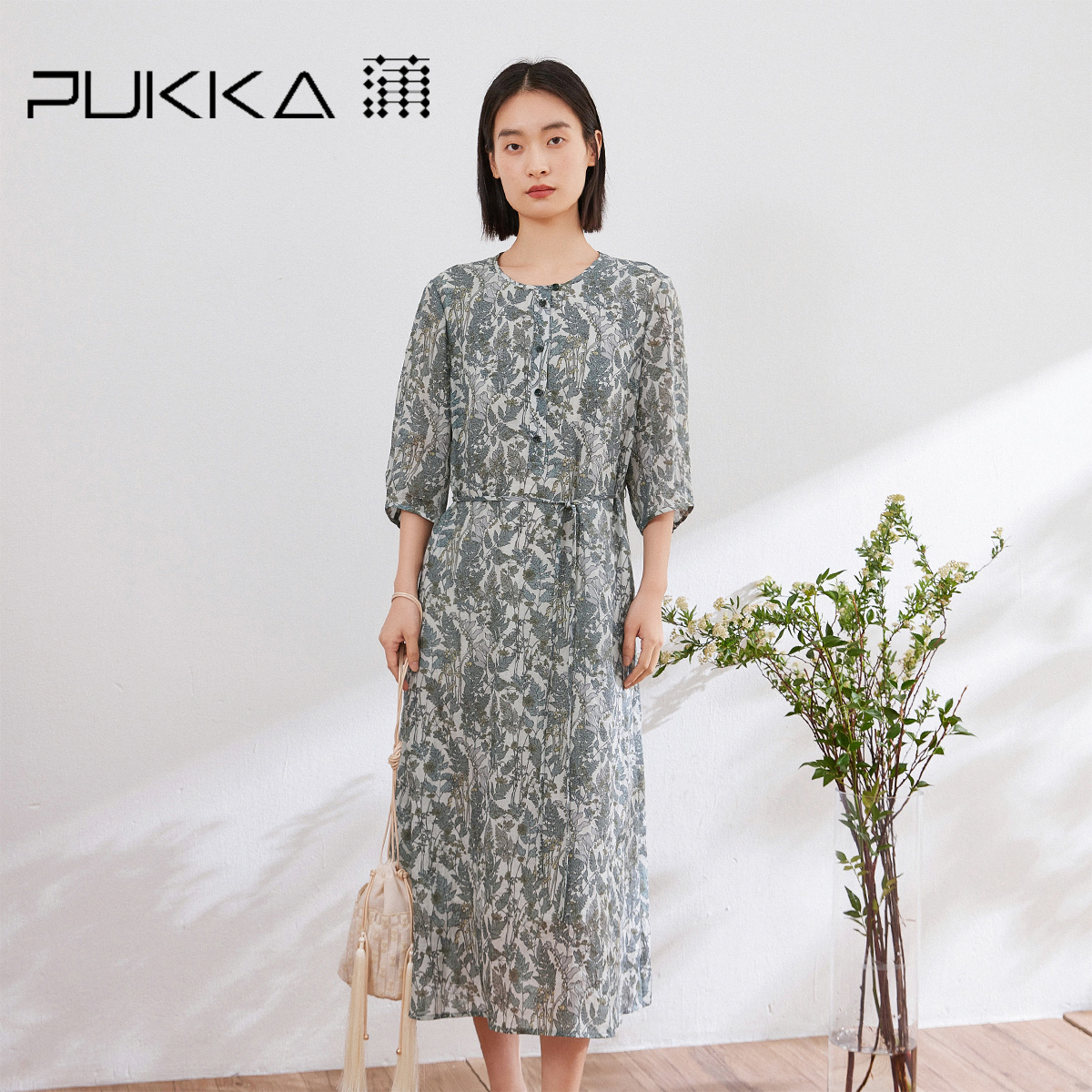 蒲PUKKKA 新中式文艺苎麻印花