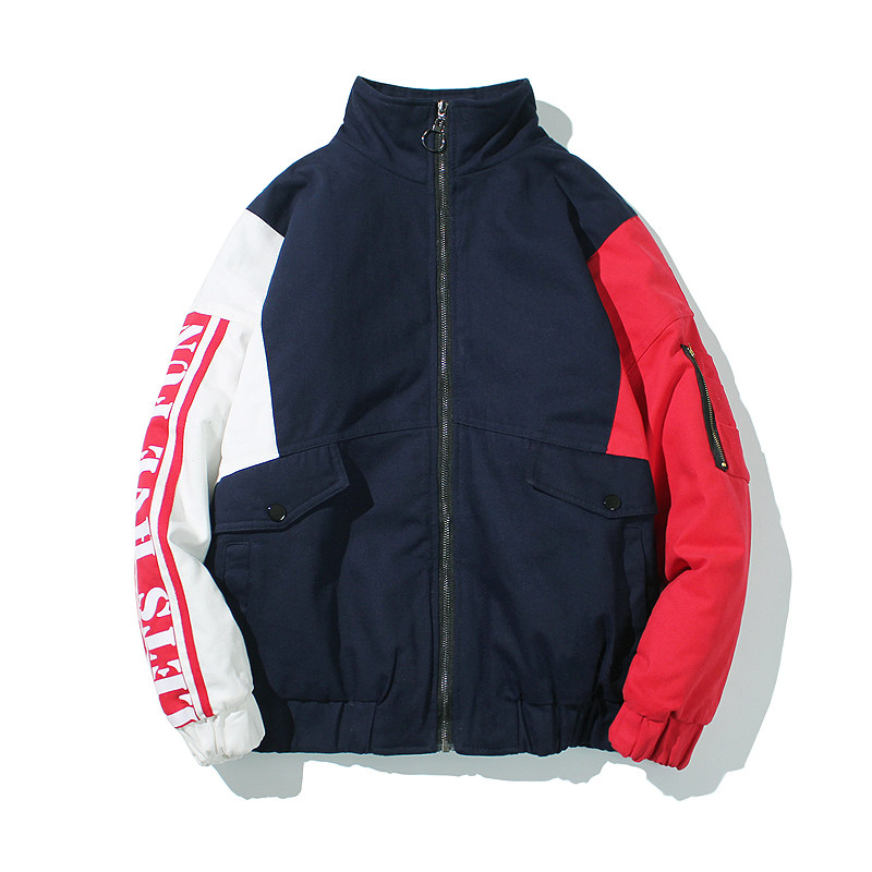 秋冬韩版撞色男士棉衣pgone宽松立领棉服潮外套 w88 p120 控价140