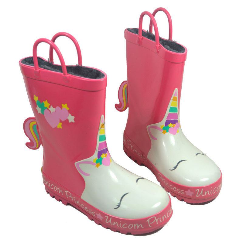 冬季新儿童保暖雨鞋雨靴女童卡通可爱宝宝水鞋女孩子学生加厚加绒