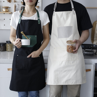 家用围裙厨房拼色创意日式网红同款女男士围腰防水防油工作服定制