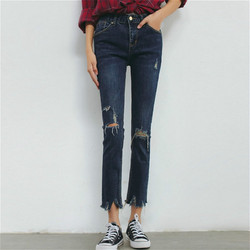 牛仔裤九分裤女小脚显瘦高腰韩版学生修身紧身