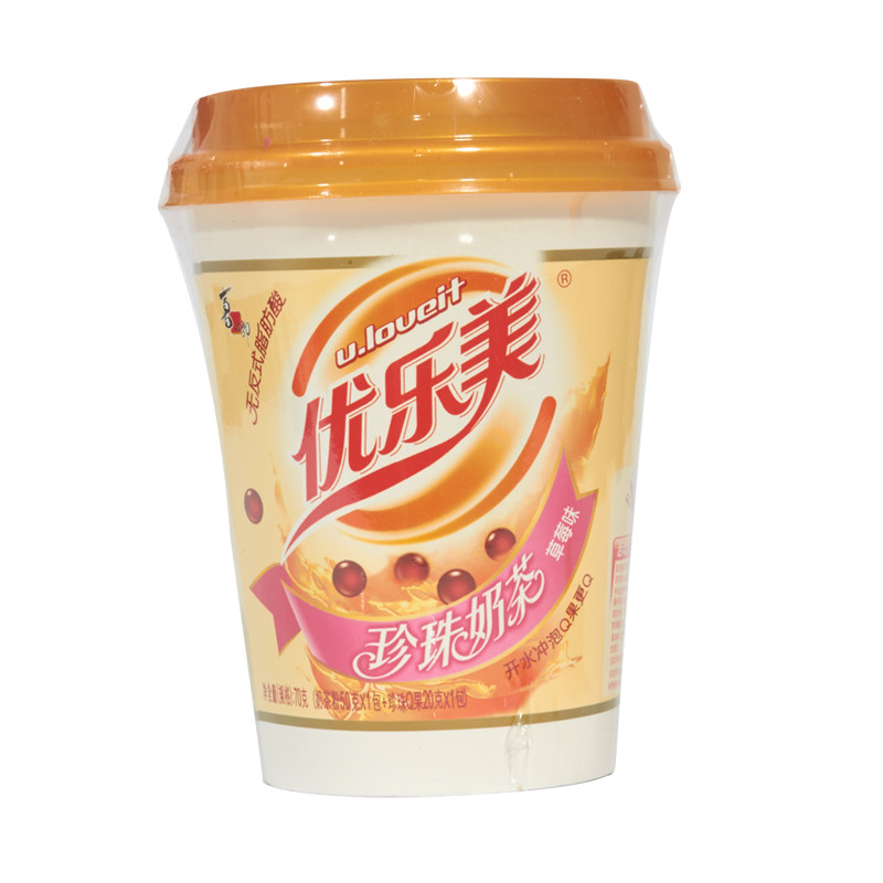 喜之郎优乐美珍珠奶茶(草莓味)70g