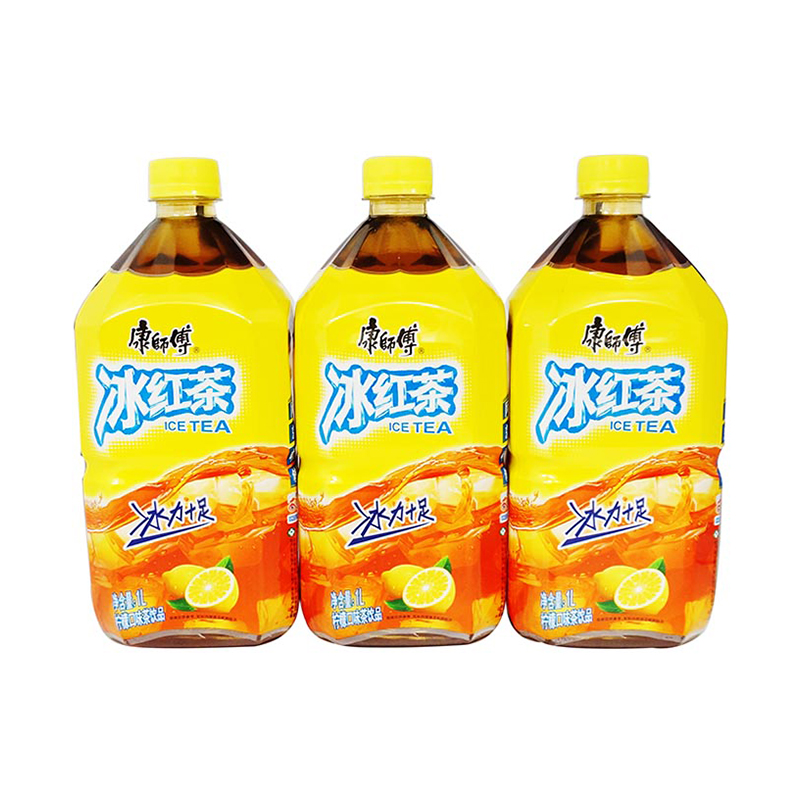 康师傅冰红茶1l*3瓶/组元气经典混合冰爽酷感茶饮料