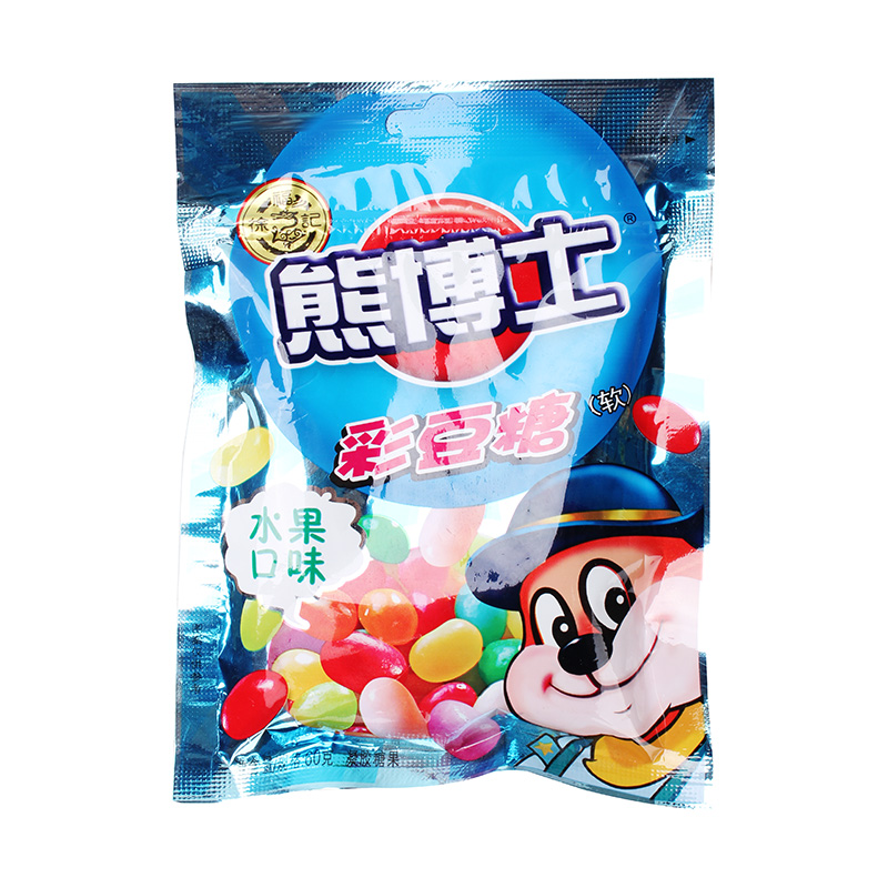 徐福记熊博士彩豆糖水果味60克袋