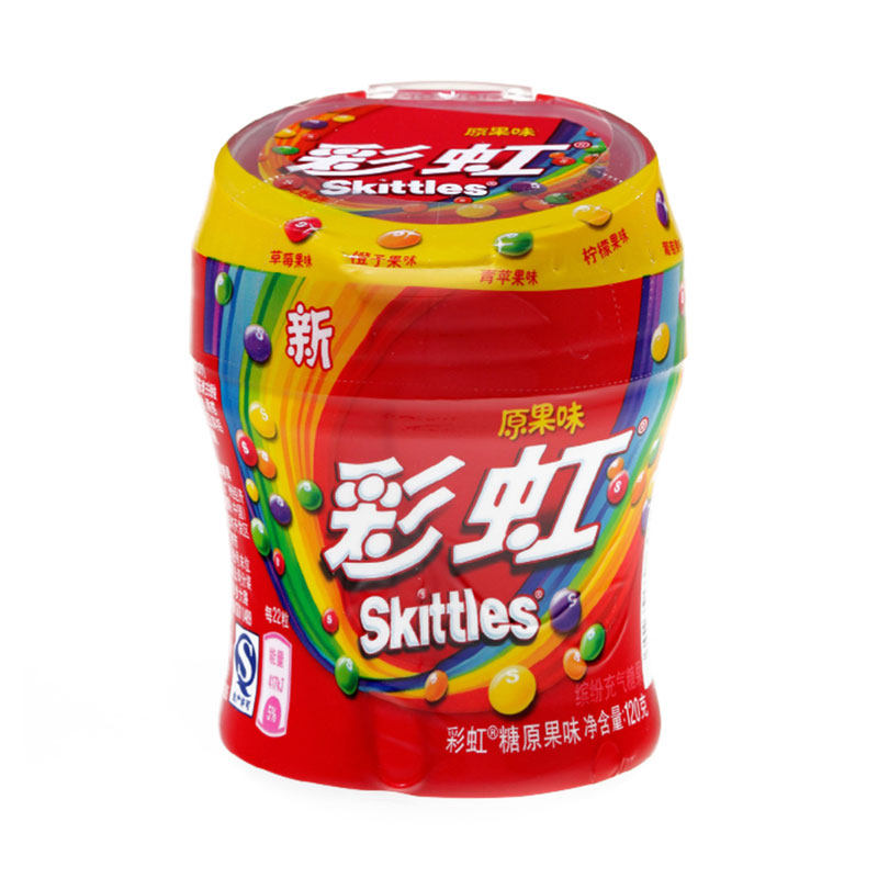 彩虹糖原味大瓶装120g/瓶糖果水果清凉食用果味蛋白甜蜜清洁零食