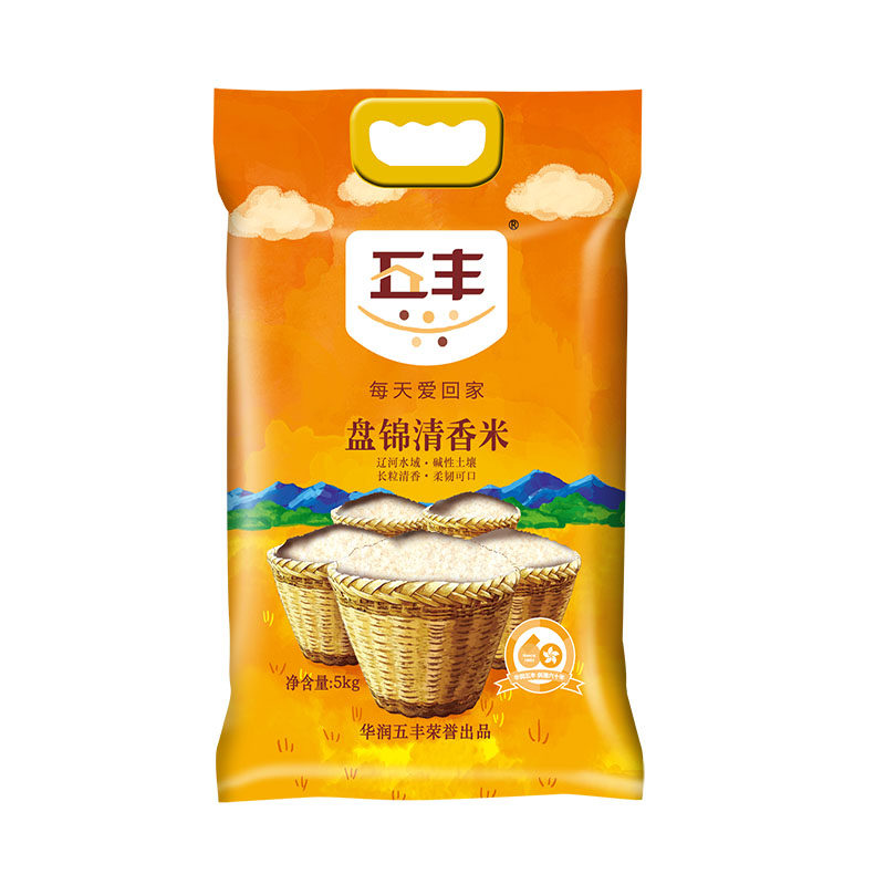 五丰盘锦清香米5kg/袋大米辽河三角洲水稻营养新鲜食用纯正淡香