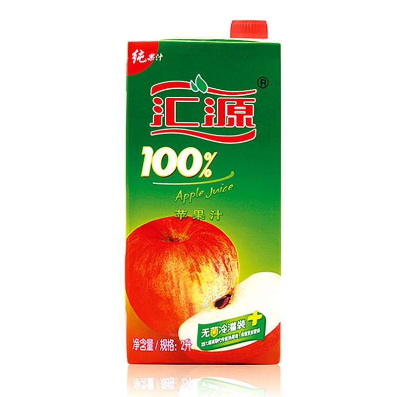 一折汇源果汁2_汇源100%苹果汁2l/盒早餐儿童食用饮料补充水分膳食