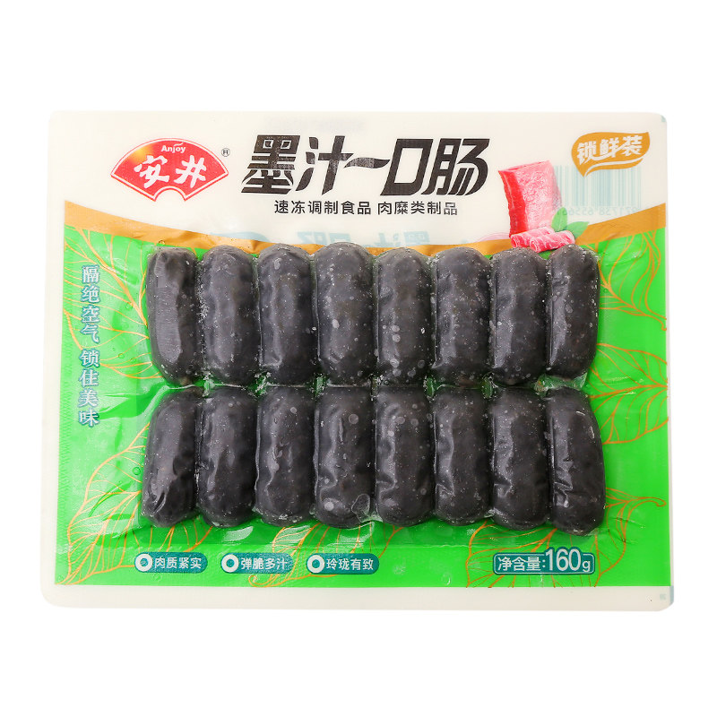 安井锁鲜装墨汁一口肠160g