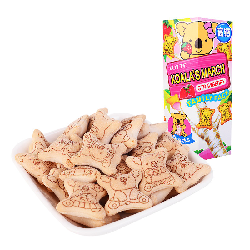 泰国乐天小熊饼干草莓味夹心饼干195克