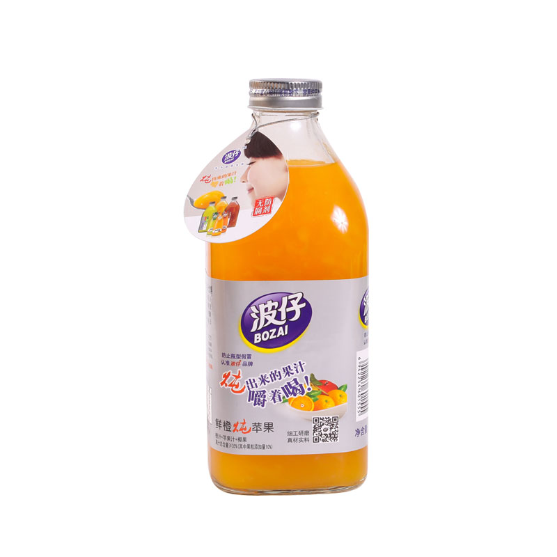 波仔鲜橙苹果复合果汁饮料1l/瓶