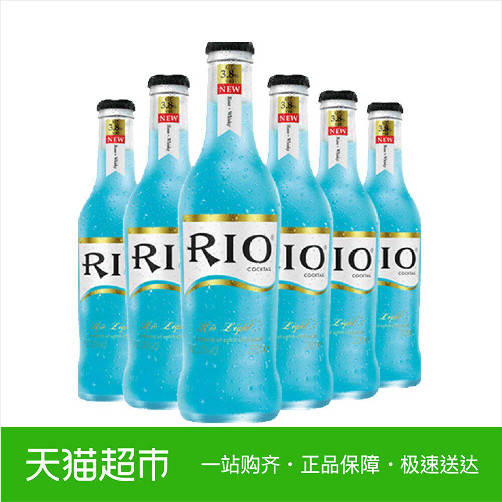 rio预调酒 锐澳3.8度蓝玫瑰威士忌味鸡尾酒275ml*6