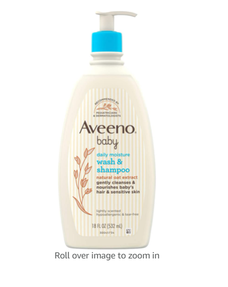 aveeno艾维诺洗头洗澡二合一婴儿沐浴露温和天然532ml和236ml