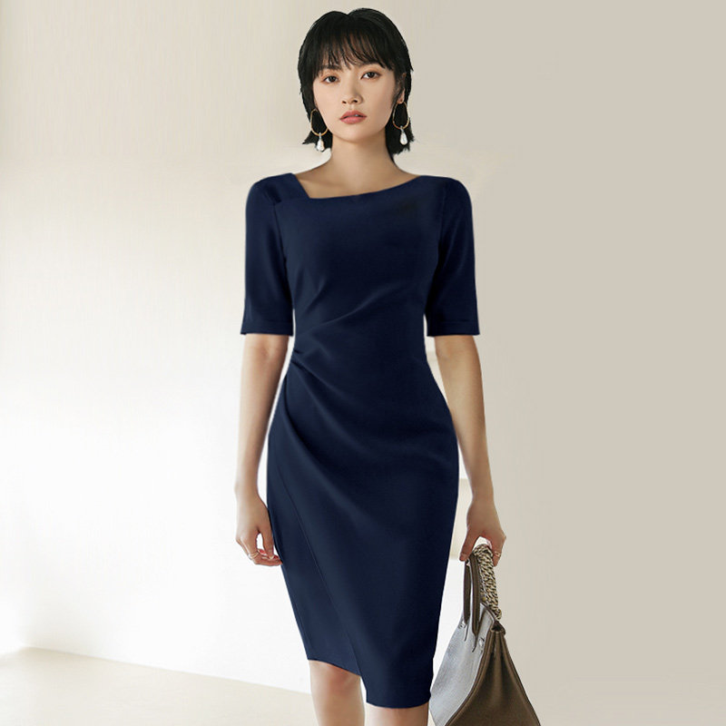夏季收腰连衣裙女士显瘦职业裙子修身ol气质连衣裙