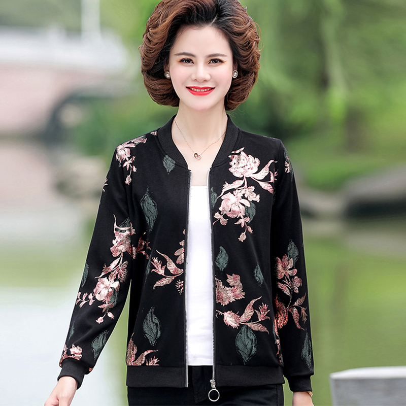 妈妈装秋装外套中年女春秋上衣中老年大码女装棒球服夹克2020新款