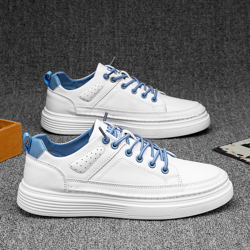 春季男鞋小白鞋不用系鞋带的潮鞋子男士运动板鞋百搭潮流休闲皮鞋