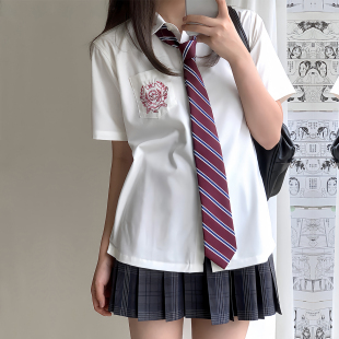 放学后的制服馆/哥特王国/jk白紫黑色短袖衬衫女学生班服透气免烫