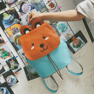 mcm兔子水桶包包logo 可愛日系軟妹兒童書包卡通萌少女背包動物兔子雙肩包抽繩水桶背包 包包