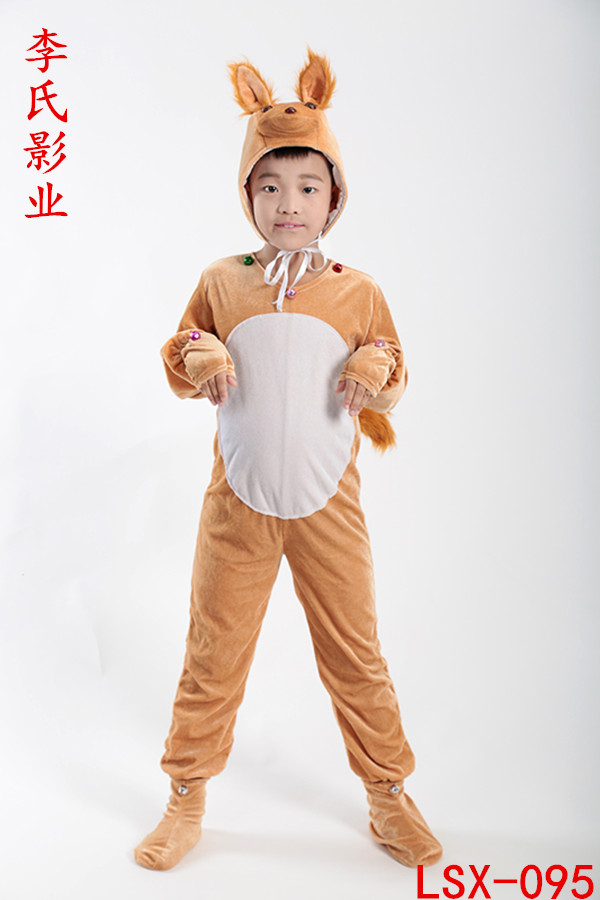 新款儿童动物表演服装松鼠幼儿园中小学生卡通舞台衣服松鼠演出服