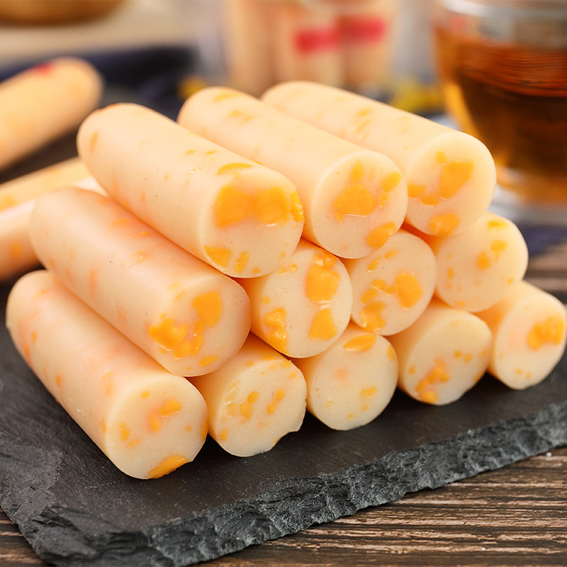 日本进口jornguan15%切达奶酪芝士鳕鱼肠鱼糕鱼肉肠零食8根装256g